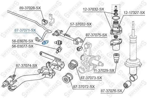 Сайлентблок рычага STELLOX 87-37071-SX