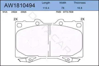 Тормозные колодки AYWIPARTS AW1810494