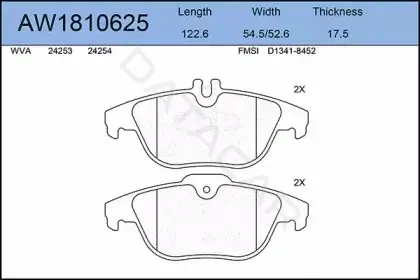 Тормозные колодки AYWIPARTS AW1810625