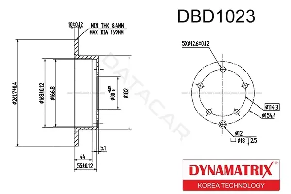 Тормозные диски DYNAMATRIX DBD1023