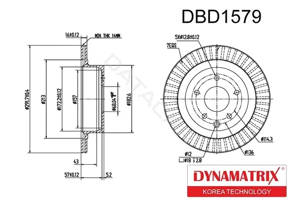 Тормозные диски DYNAMATRIX DBD1579