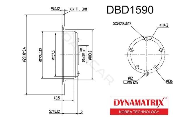 Тормозные диски DYNAMATRIX DBD1590