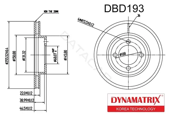 Тормозные диски DYNAMATRIX DBD193