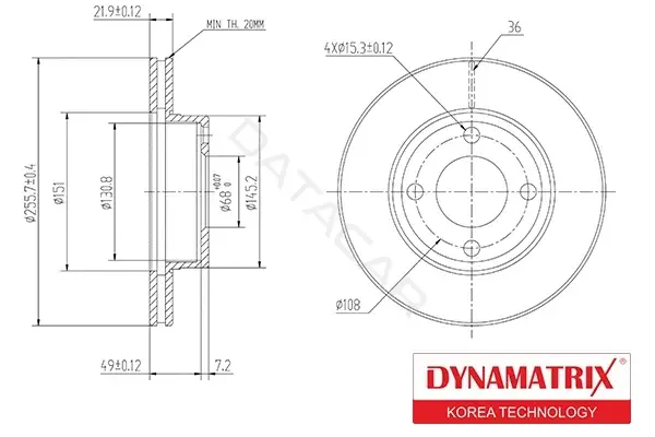 Тормозные диски DYNAMATRIX DBD319