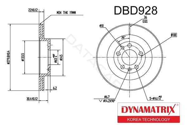 Тормозные диски DYNAMATRIX DBD928
