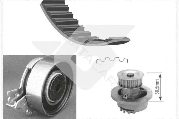 Комплект ГРМ с помпой HUTCHINSON KH60WP02