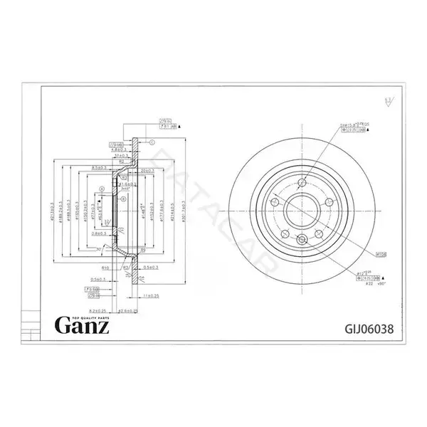 Тормозные диски GANZ GIJ06038