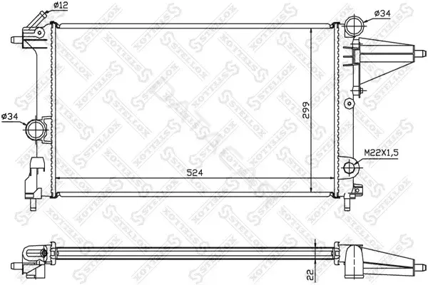 Радиатор охлаждения STELLOX 10-25047-SX
