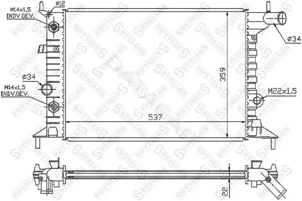 Радиатор охлаждения STELLOX 10-26013-SX
