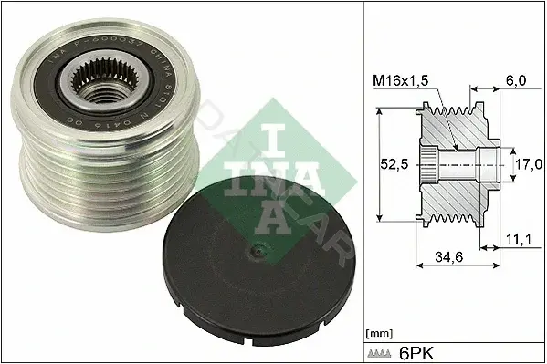Шкив генератора INA 535031510