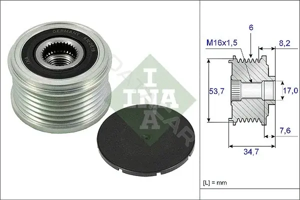 Шкив генератора INA 535022410