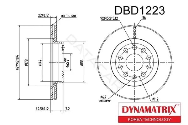Тормозные диски DYNAMATRIX DBD1223