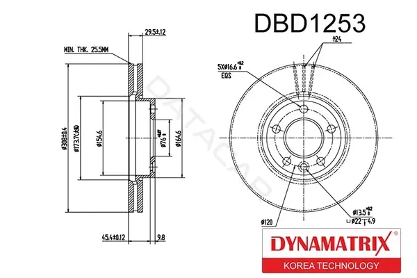 Тормозные диски DYNAMATRIX DBD1253