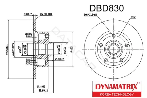 Тормозные диски DYNAMATRIX DBD830