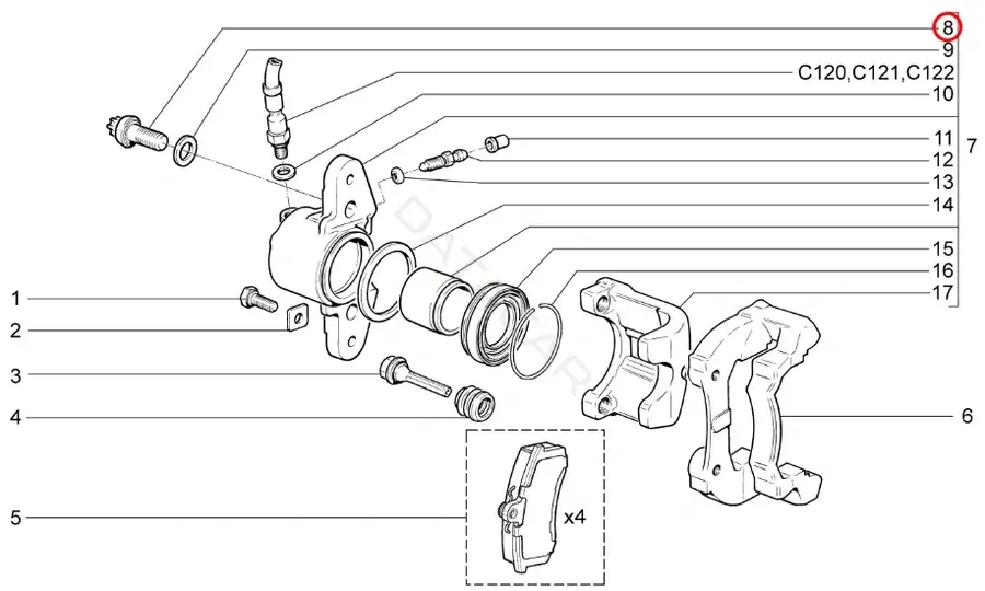 Болт подвески LADA 21080350103001