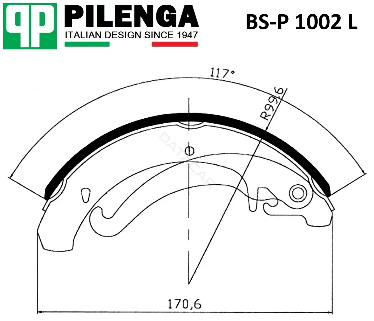 Барабанные колодки PILENGA BS-P1002L