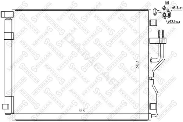 Радиатор кондиционера STELLOX 10-45695-SX