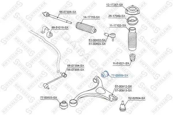 Сайлентблок рычага STELLOX 77-00509-SX