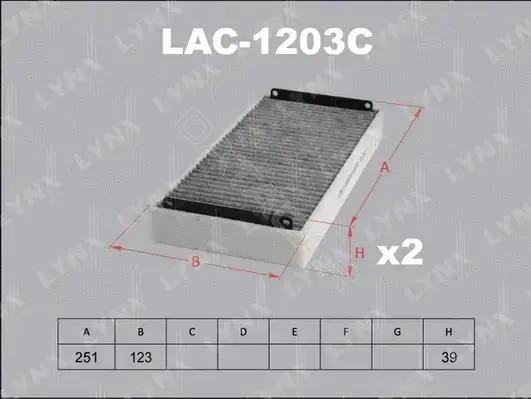 Фильтр салонный LYNXAUTO LAC-1203C