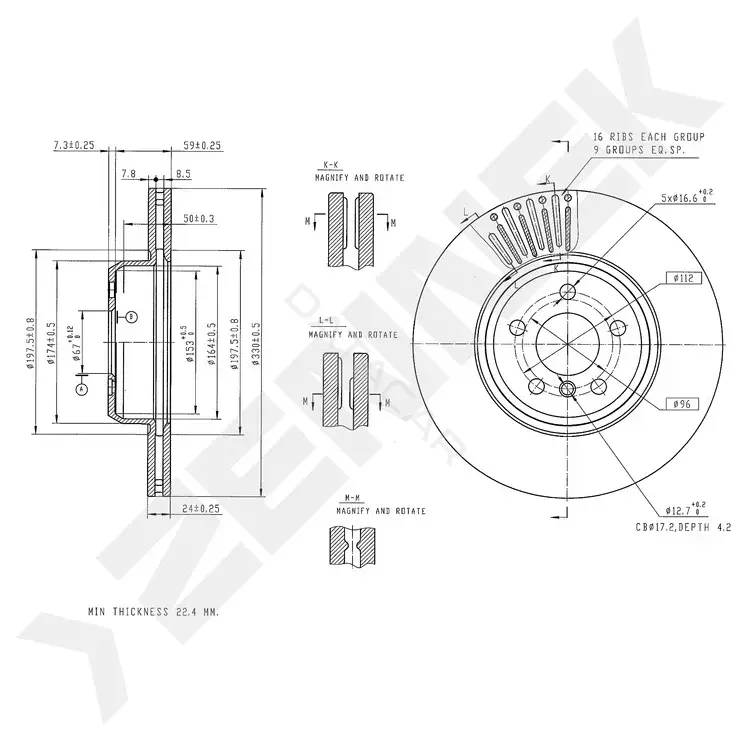 Тормозные диски ZENNEK DBD0136