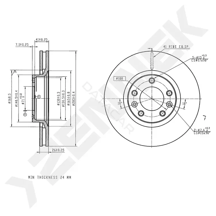 Тормозные диски ZENNEK DBD0214
