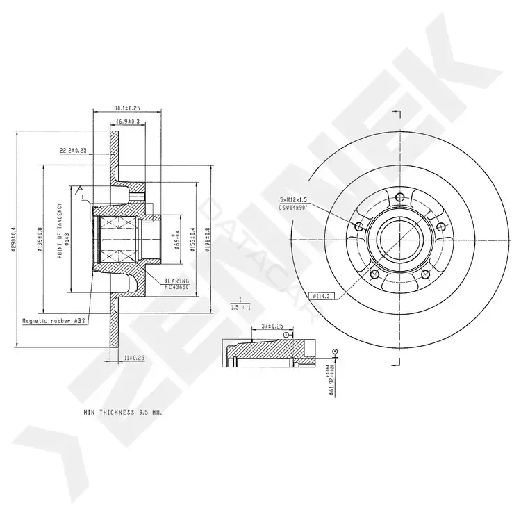 Тормозные диски ZENNEK DBD0246