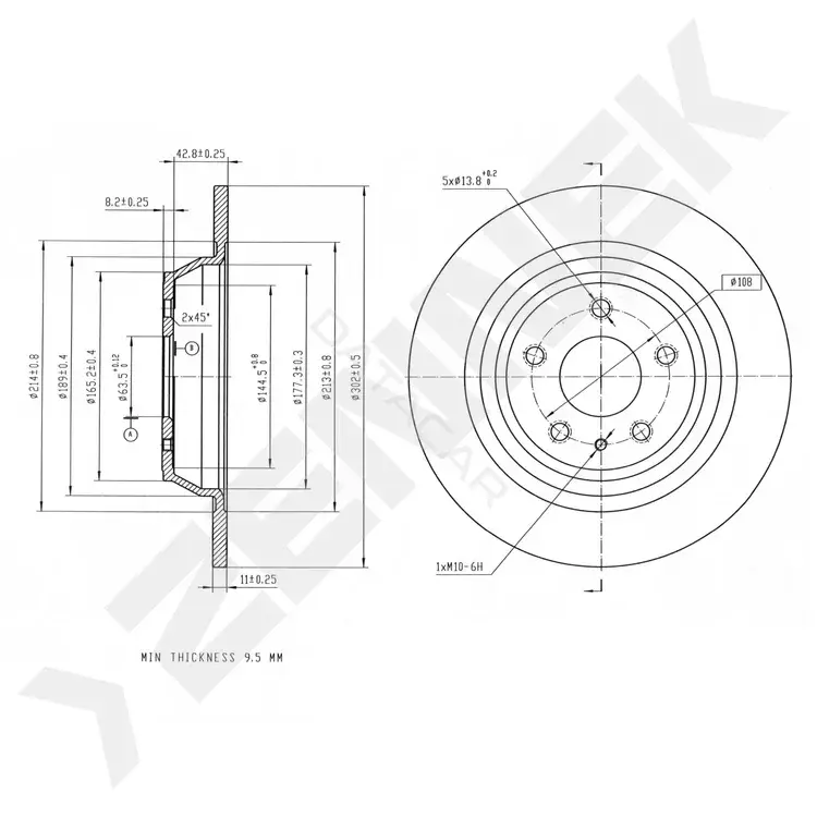 Тормозные диски ZENNEK DBD0290