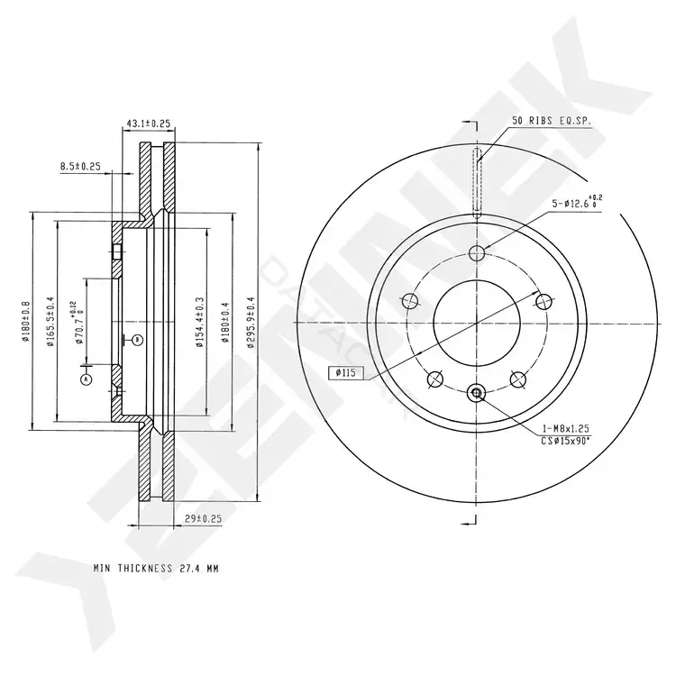 Тормозные диски ZENNEK DBD0291