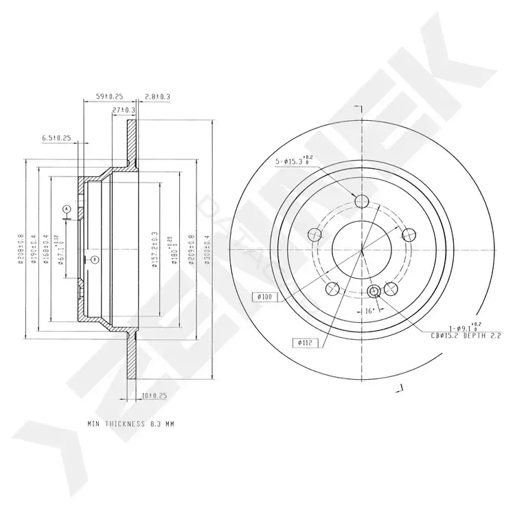 Тормозные диски ZENNEK DBD0292
