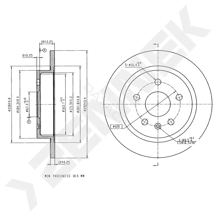 Тормозные диски ZENNEK DBD0300