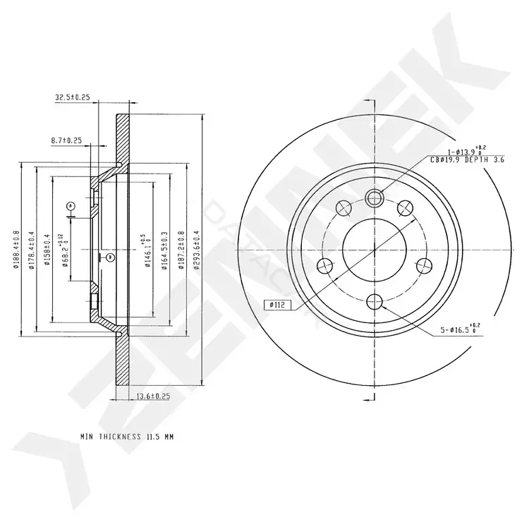 Тормозные диски ZENNEK DBD0310