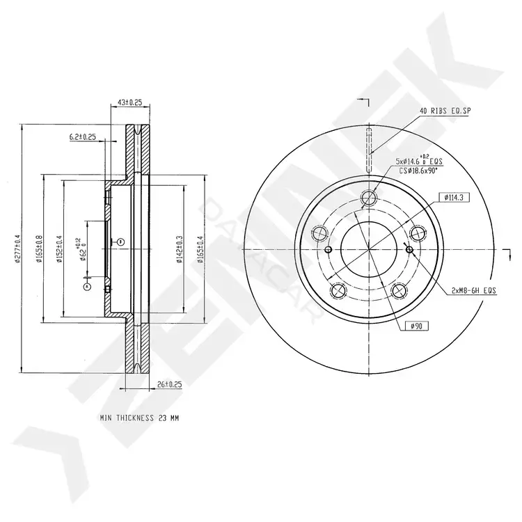 Тормозные диски ZENNEK DBD0311