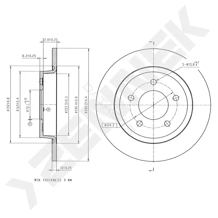 Тормозные диски ZENNEK DBD0314