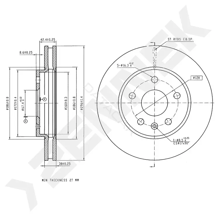 Тормозные диски ZENNEK DBD0321