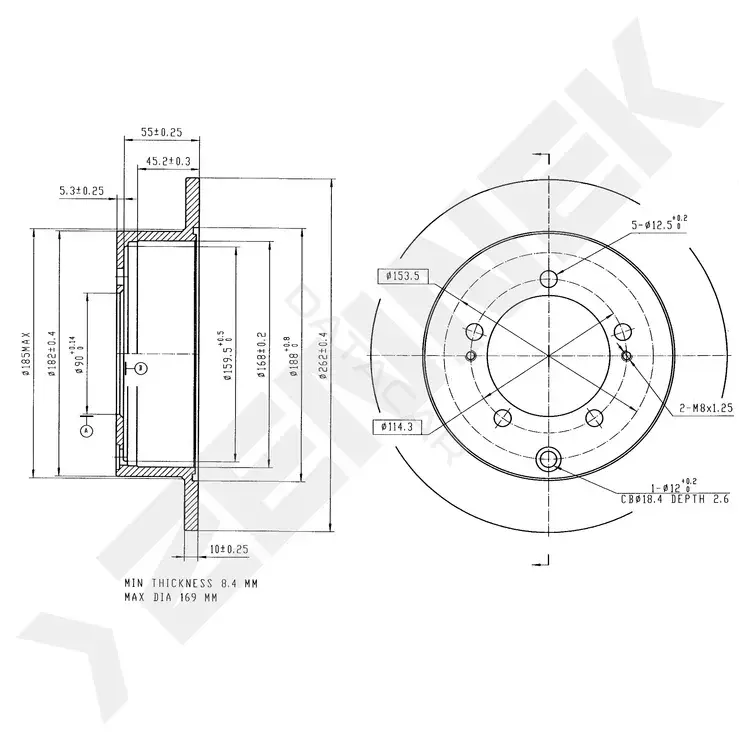 Тормозные диски ZENNEK DBD0326