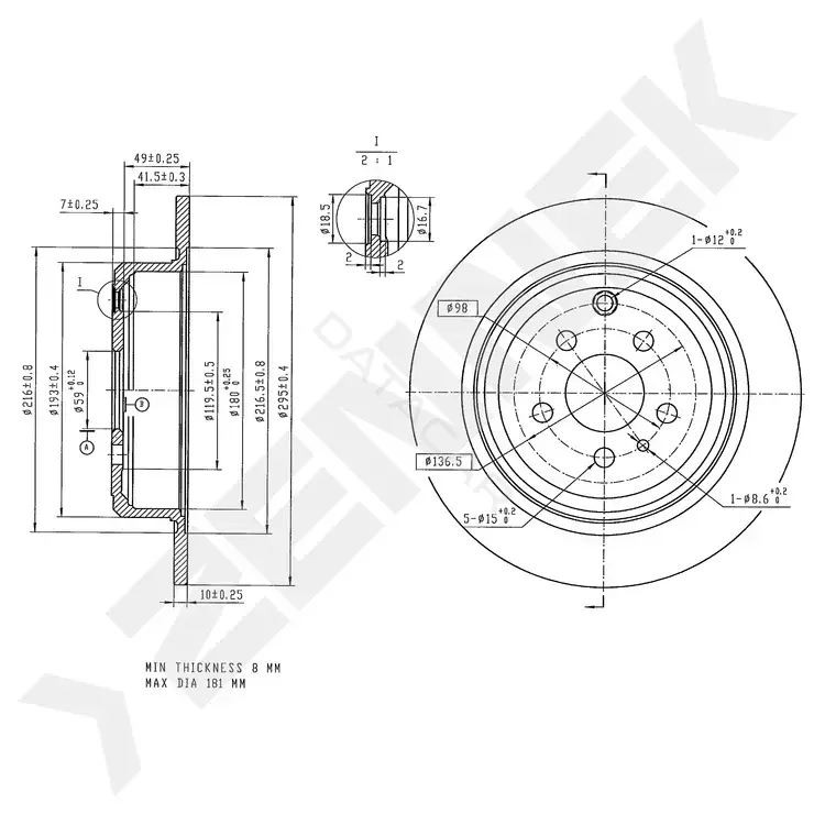 Тормозные диски ZENNEK DBD0330