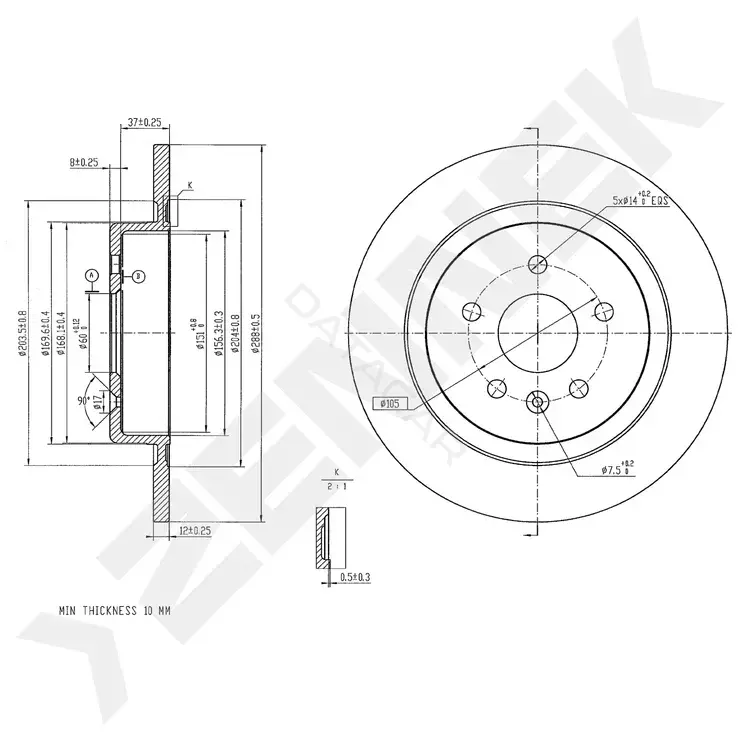 Тормозные диски ZENNEK DBD0333