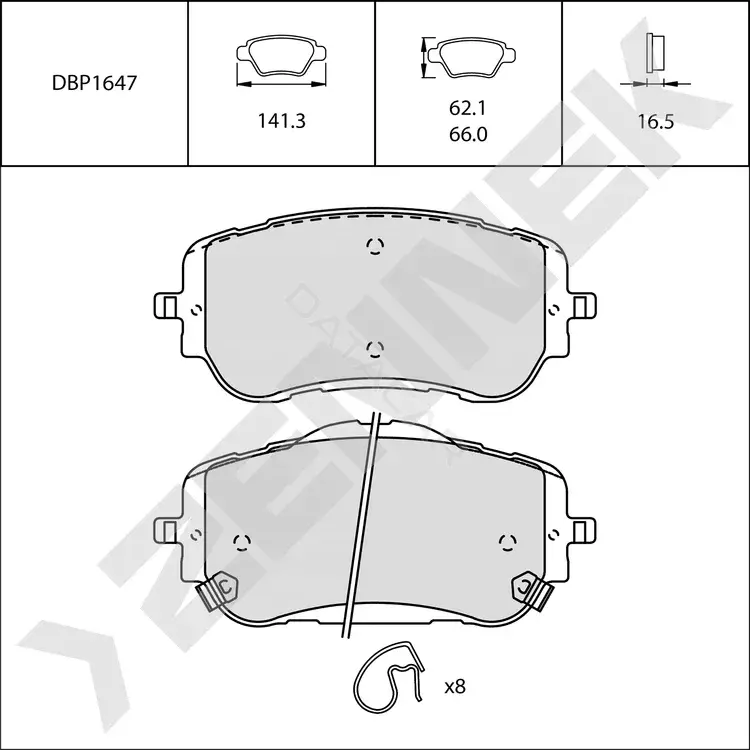 Тормозные колодки ZENNEK DBP1647