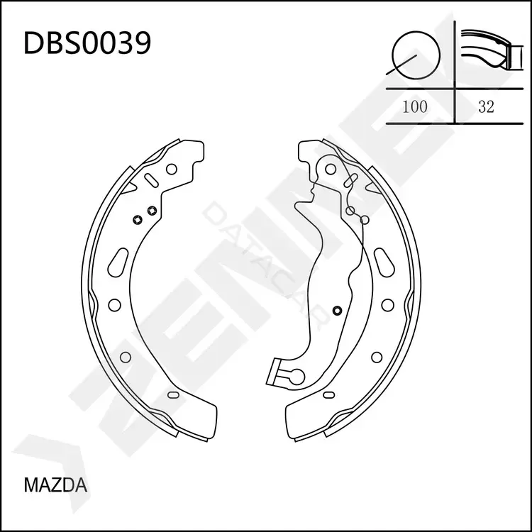 Барабанные колодки ZENNEK DBS0039