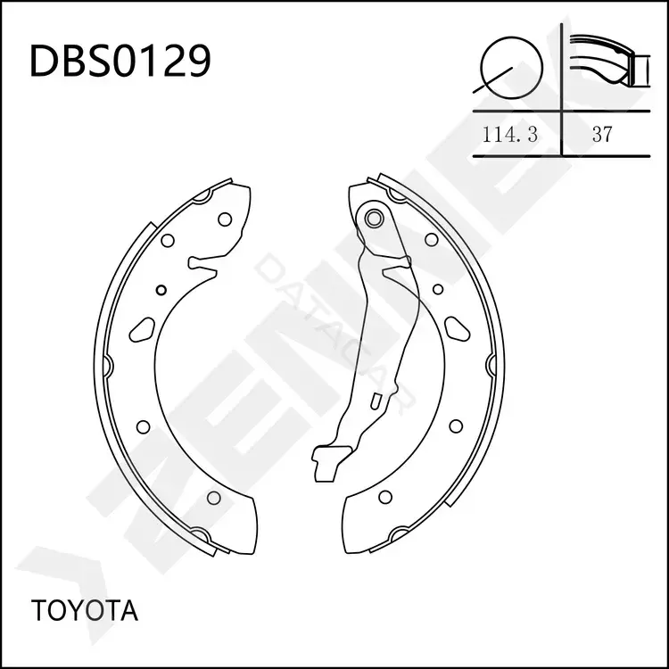 Барабанные колодки ZENNEK DBS0129