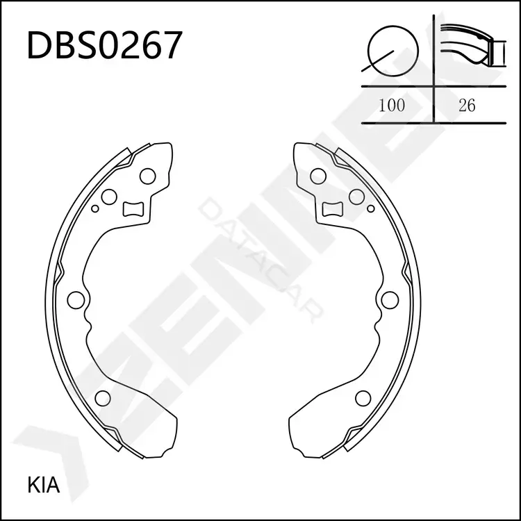 Барабанные колодки ZENNEK DBS0267