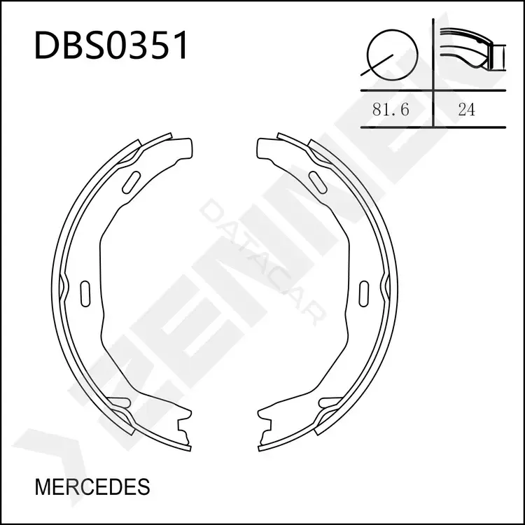 Барабанные колодки ZENNEK DBS0351