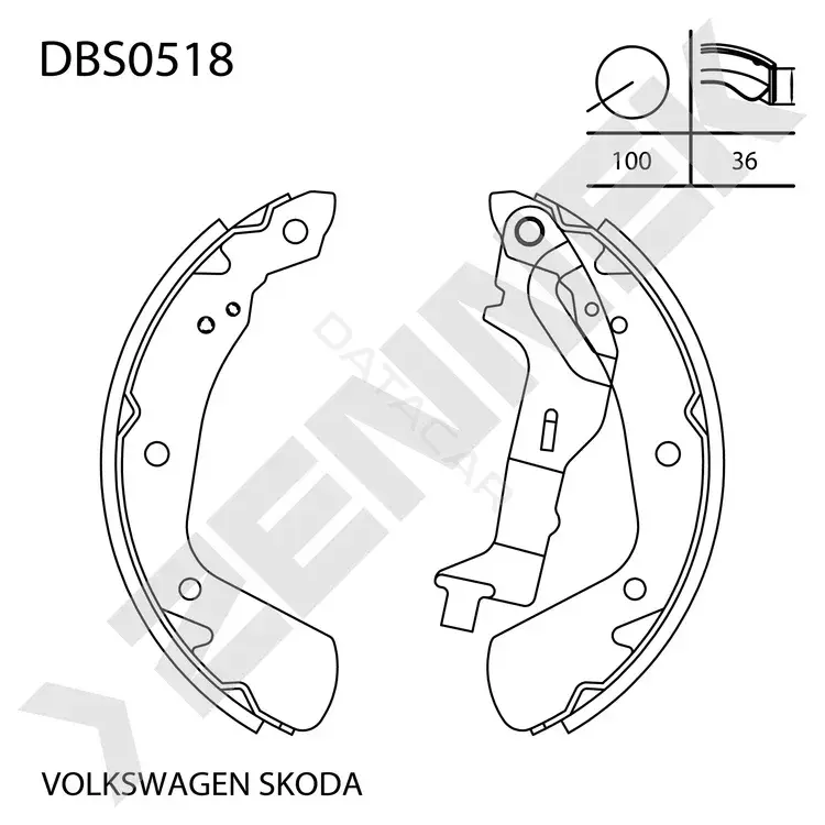 Барабанные колодки ZENNEK DBS0518