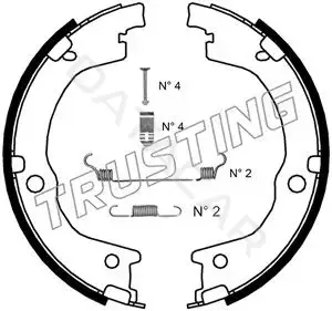 Колодки ручника TRUSTING 049.165K