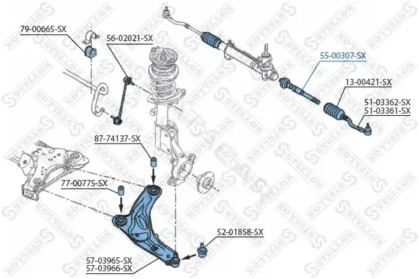 Рулевая тяга STELLOX 55-00307-SX