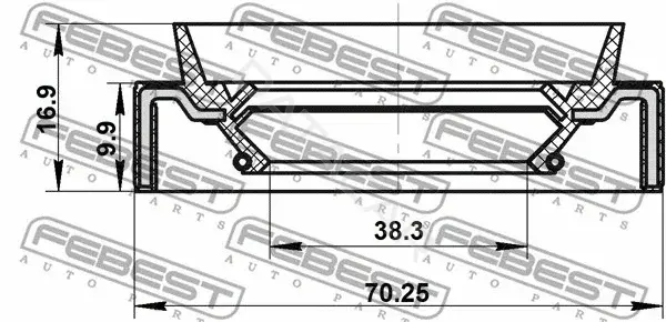 Сальник коленвала FEBEST 95JAS-40701017L