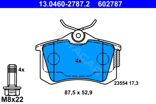 Тормозные колодки ATE 13.0460-2787.2