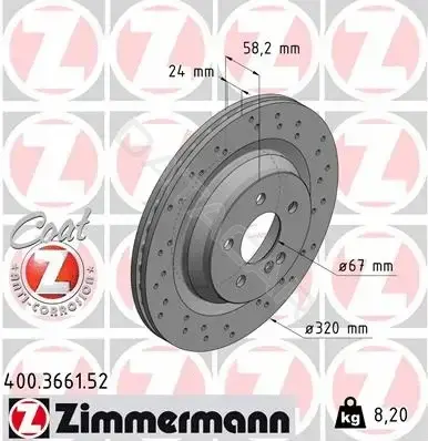 Тормозные диски ZIMMERMANN 400.3661.52
