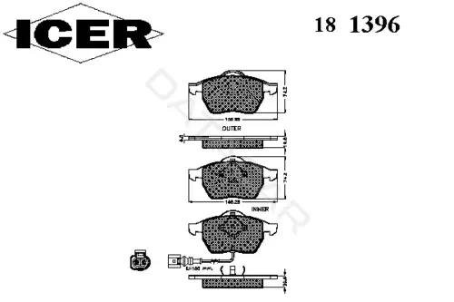 Тормозные колодки ICER 181396