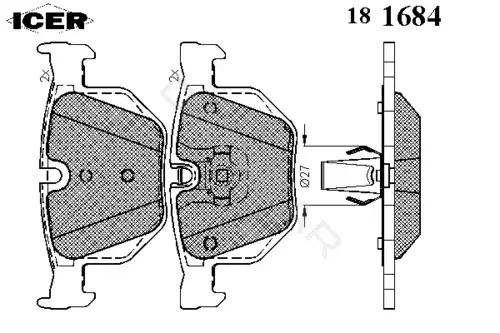 Тормозные колодки ICER 181684